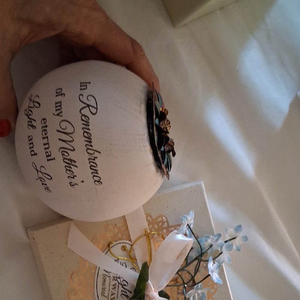 Memorial White Candle Holder